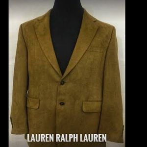 RALPH LAUREN Men's 44R Tan 2-Button Velvet Blazer